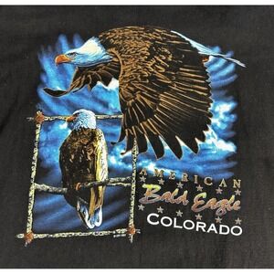 Eagle Products Bald Eagle Colorado Men XL Cotton Black Nature Graphic 90s VTG